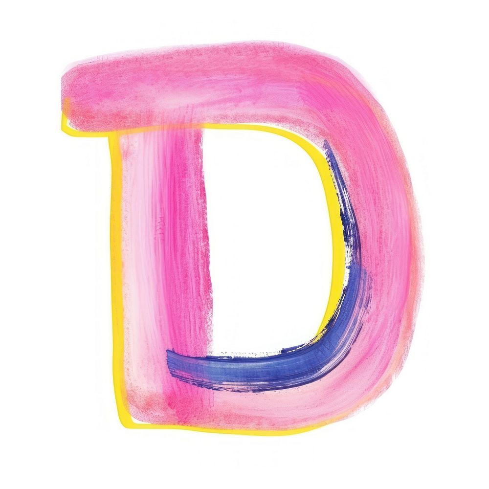 Cute letter D text purple number.