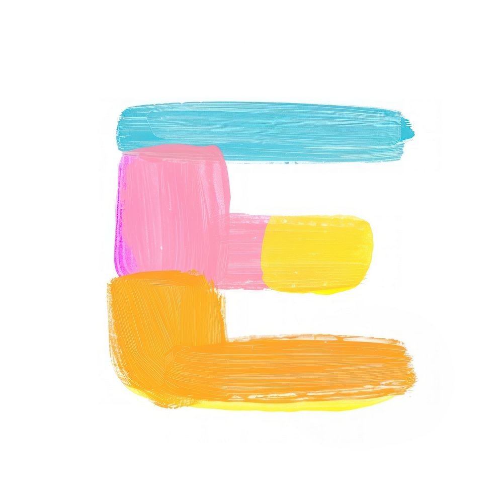 Cute letter E abstract brush text.