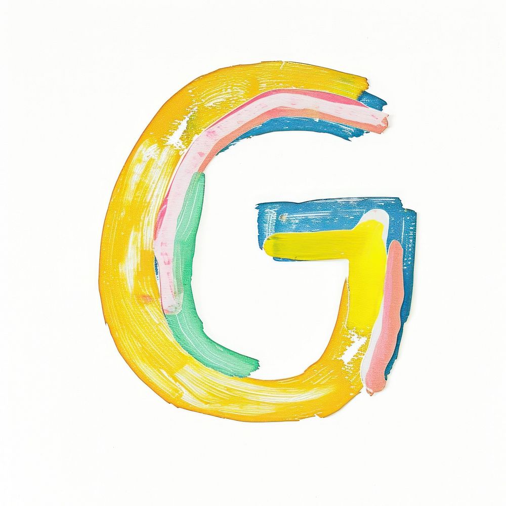 Cute letter G text number white background.