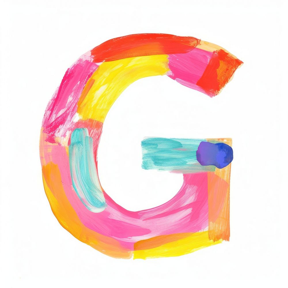 Cute letter G text abstract number.