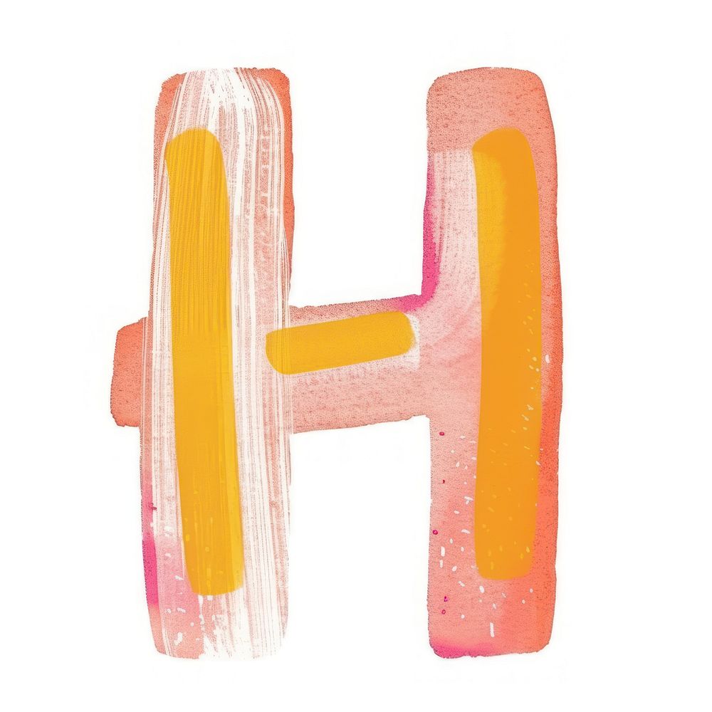 Cute letter H text white background creativity.