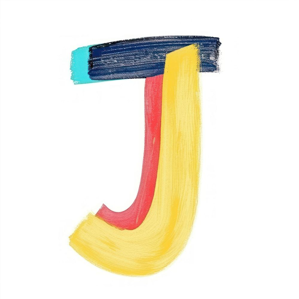 Cute letter J number brush text.