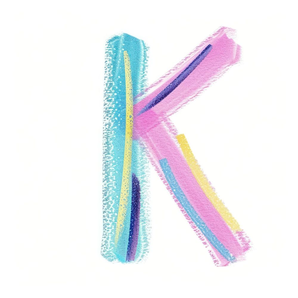 Cute letter K purple text white background.