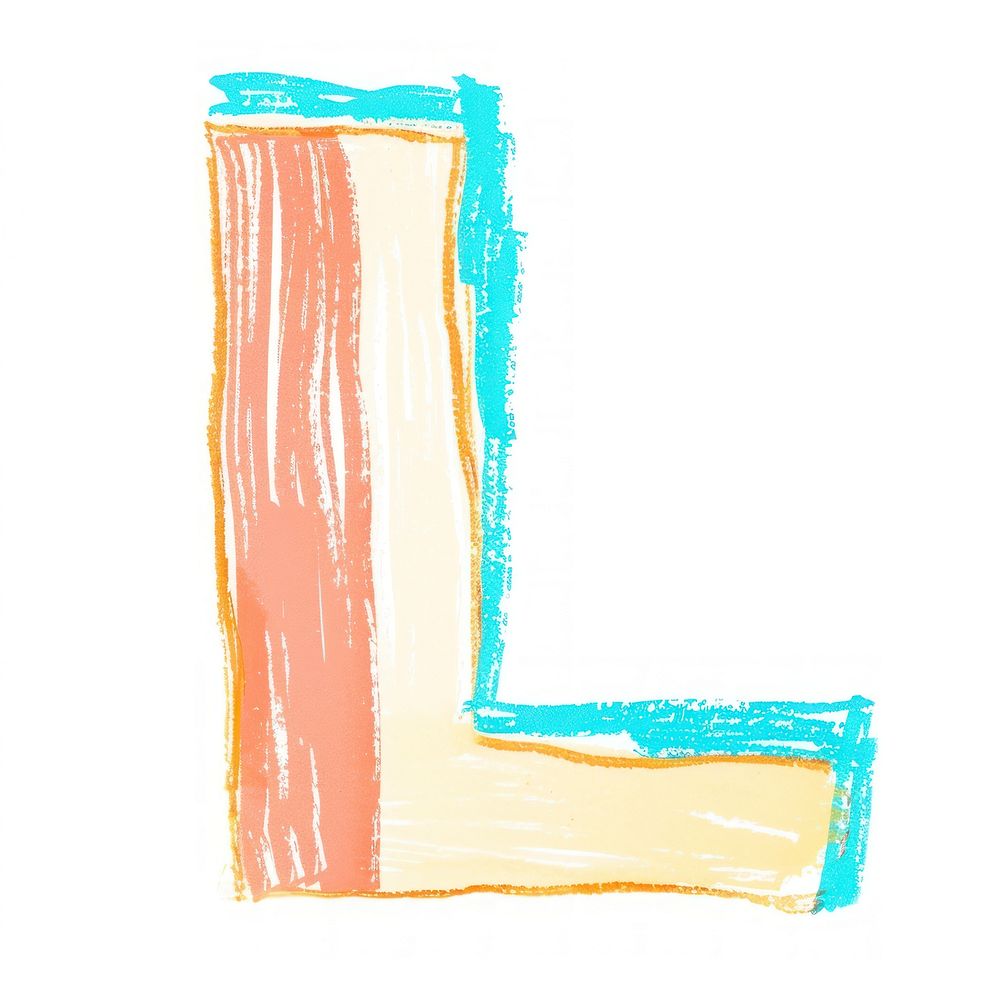 Cute letter L art text white background.