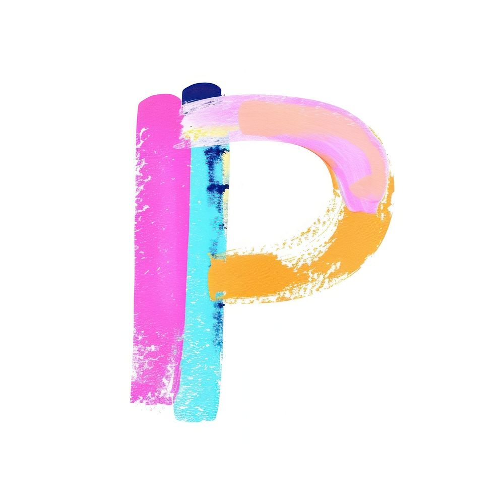 Cute letter P text number art.