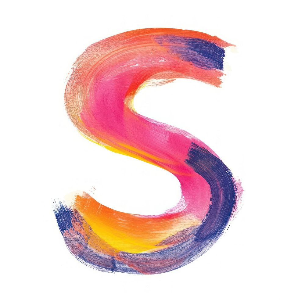 Cute letter S abstract brush text.