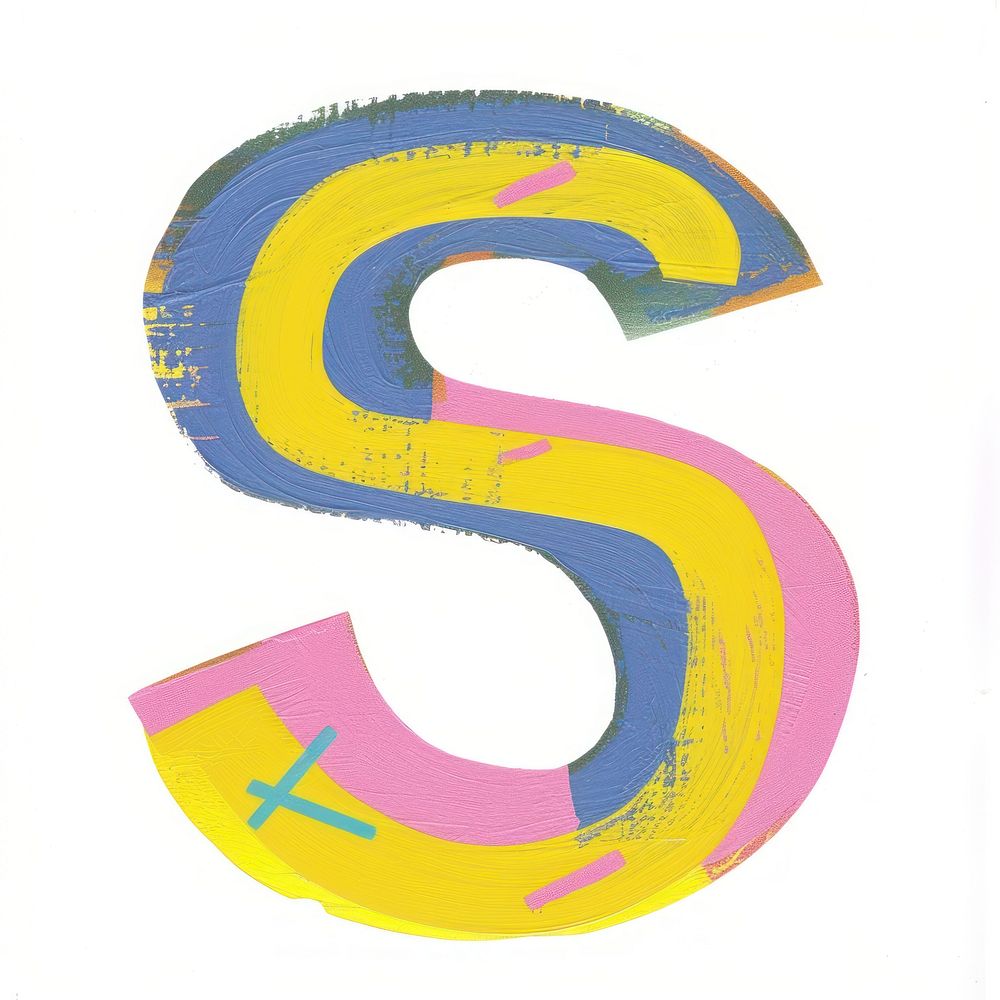 Cute letter S number text alphabet.