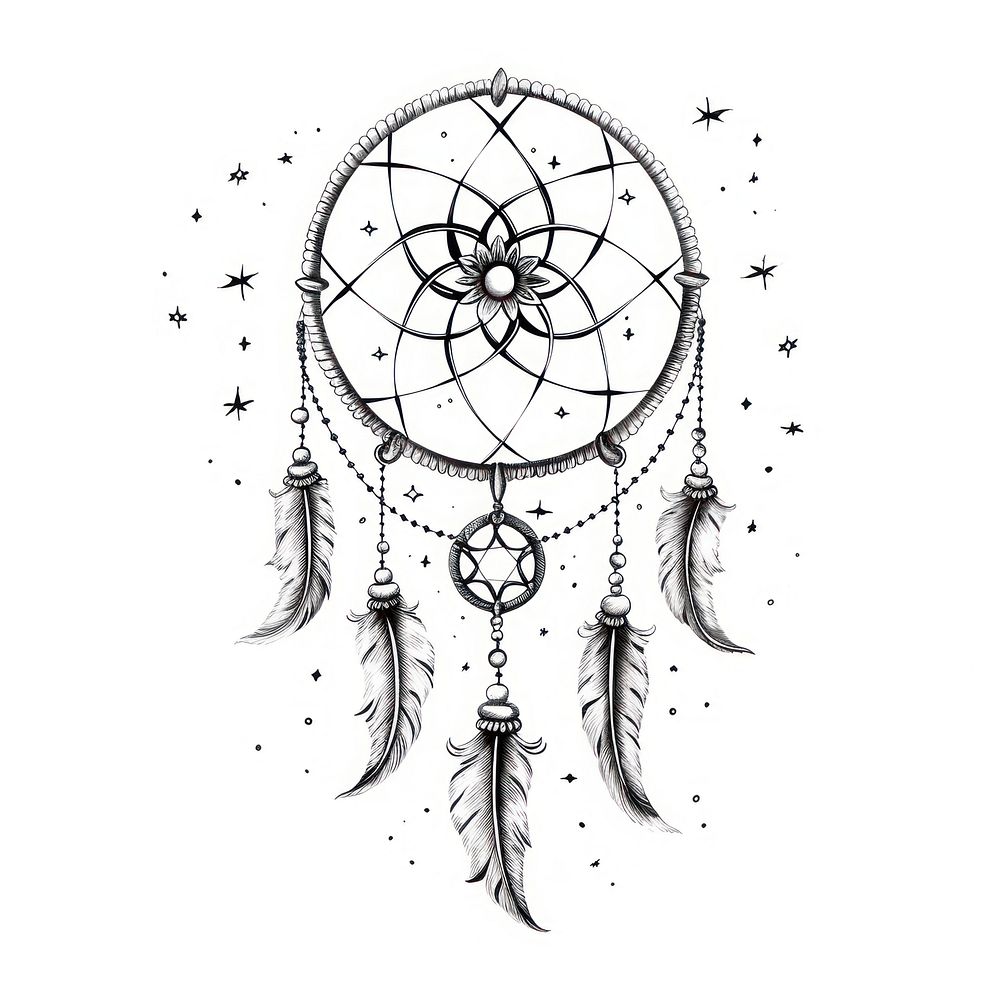 Dreamcatcher drawing sketch line.