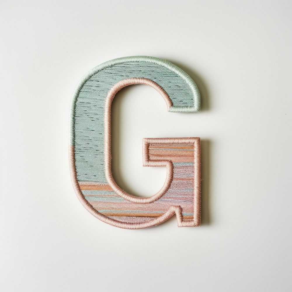 Patch letter G text pattern circle.