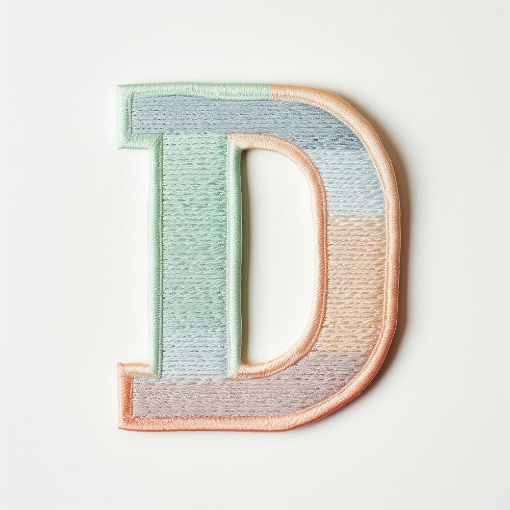 Patch letter D text white background blackboard.