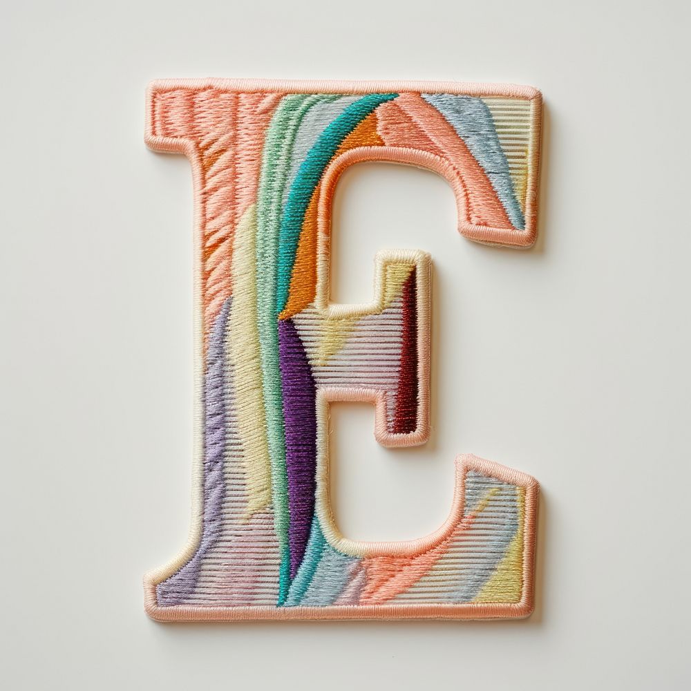 Patch letter E creativity alphabet textile.