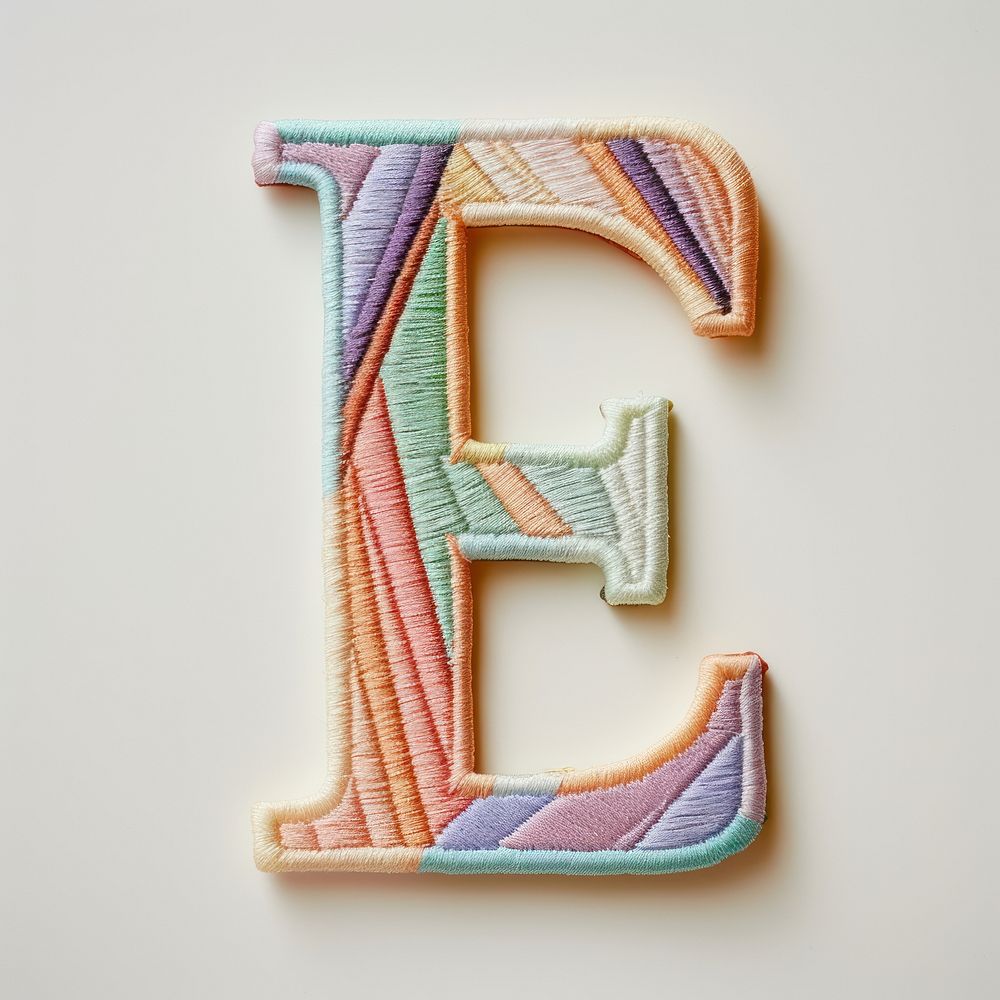 Patch letter E pattern text creativity.
