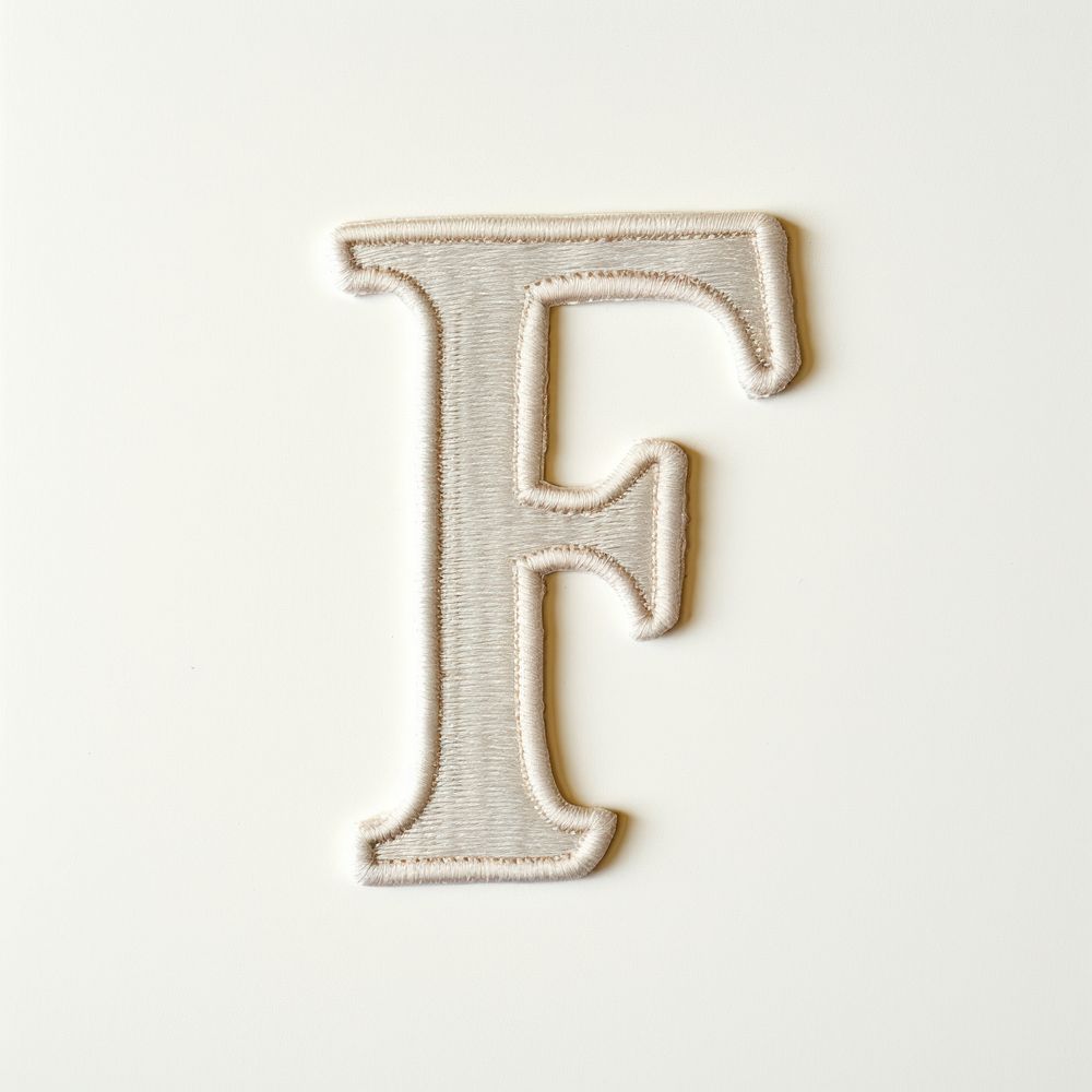 Patch letter F text white background simplicity.