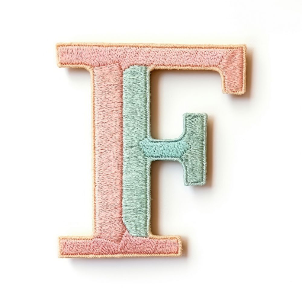 Patch letter F text white background creativity.
