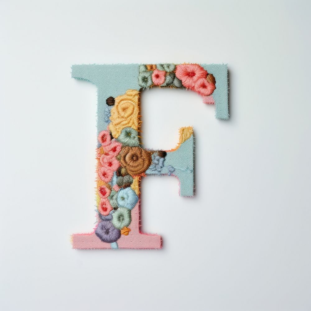 Patch letter F pattern text art.