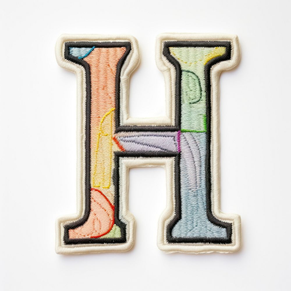Patch letter H text white background creativity.