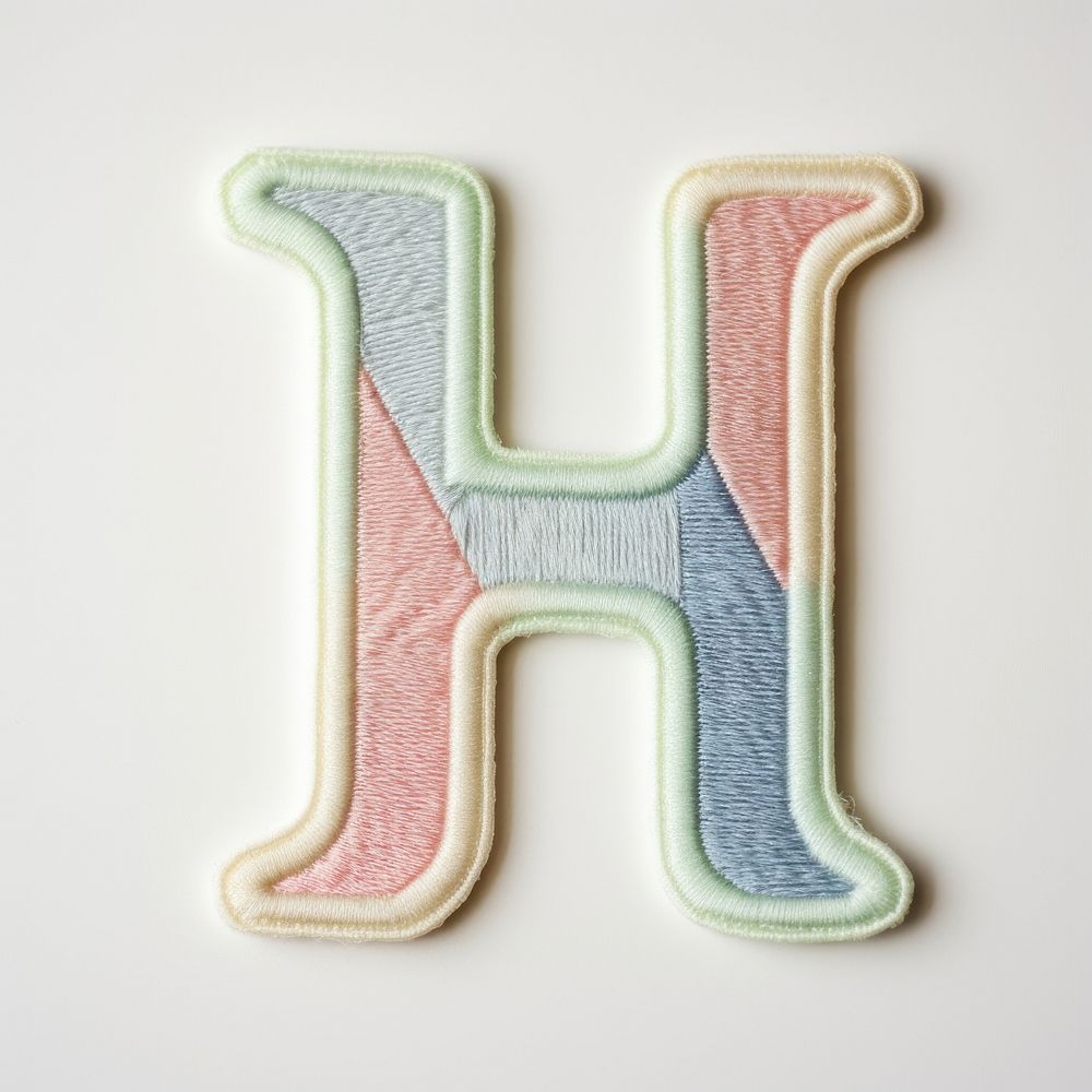 Patch letter H pattern white background creativity.