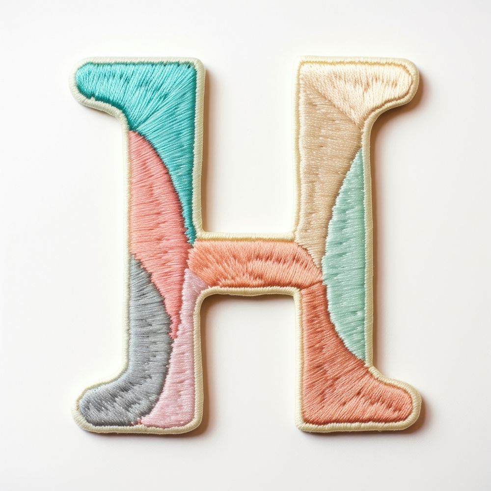 Patch letter H pattern art white background.