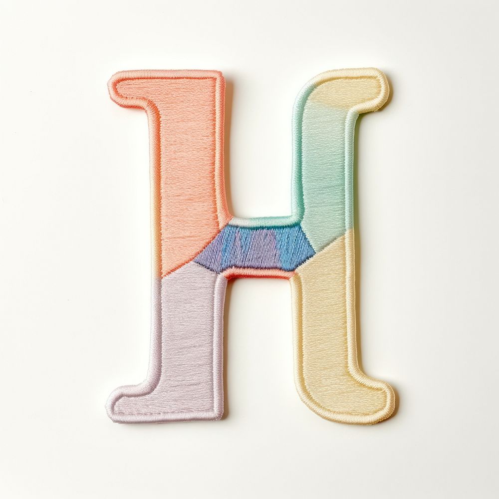 Patch letter H pattern text white background.