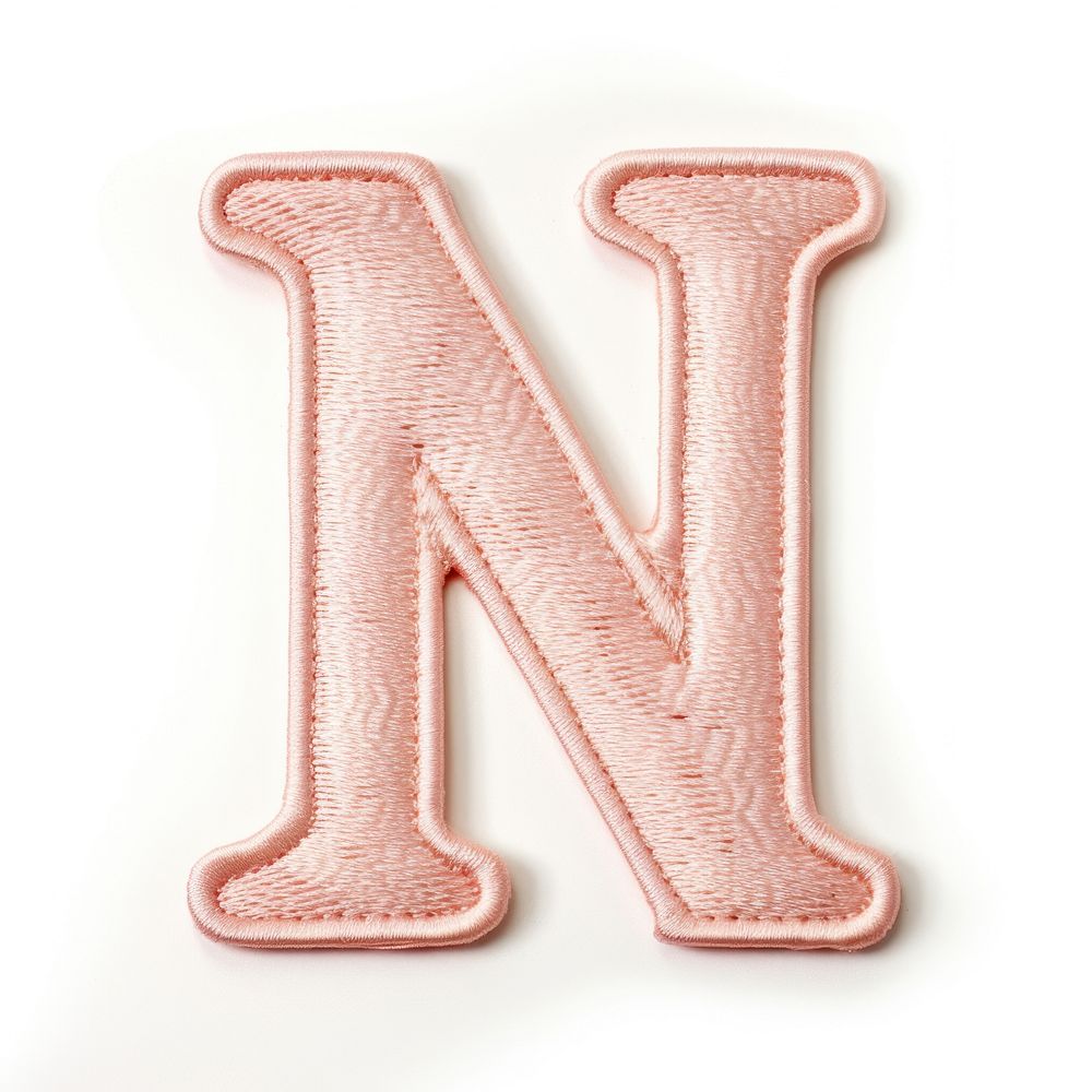 Patch letter M white background textile pattern.
