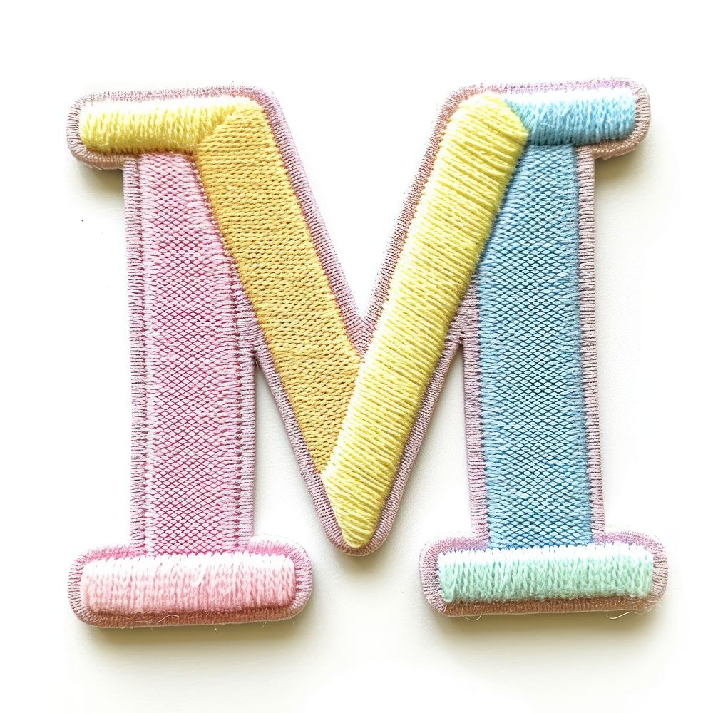 Patch letter M white background accessories accessory.