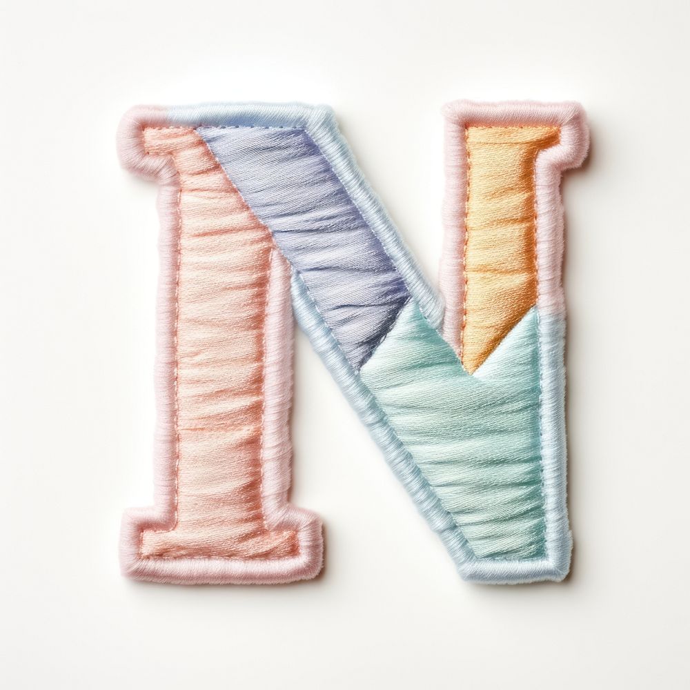 Patch letter M pattern white background creativity.