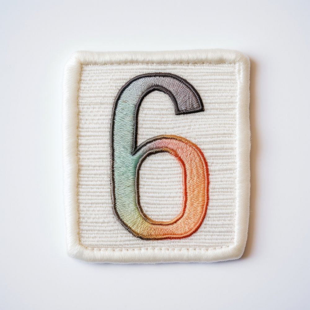 Patch letter number 6 white background accessories creativity.