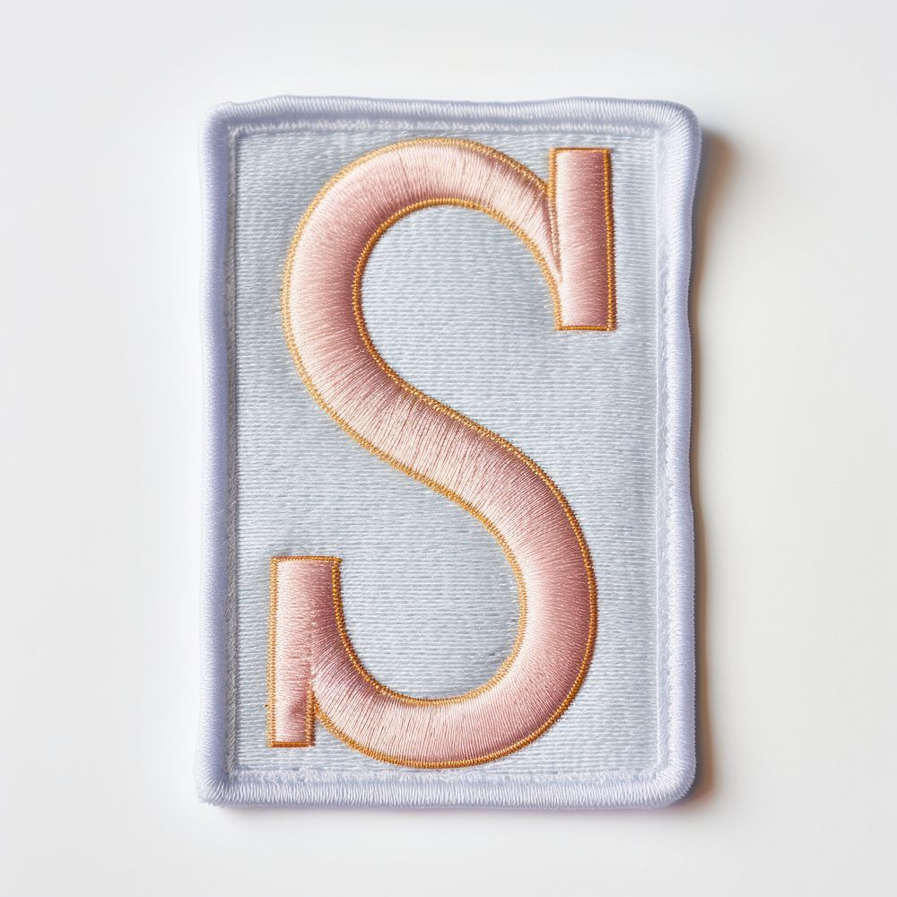 Patch letter S white background textile pattern.