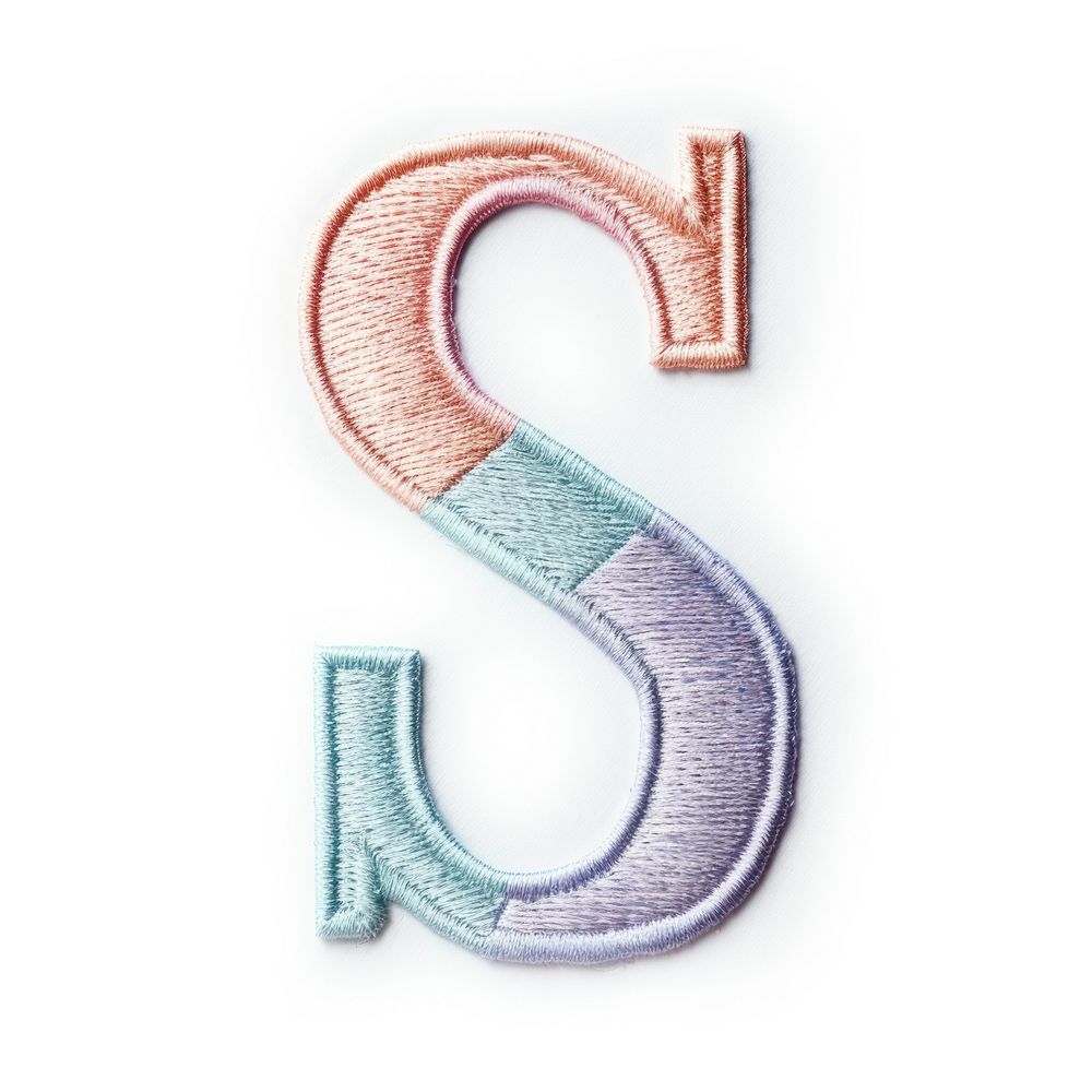 Patch letter S text white background creativity.