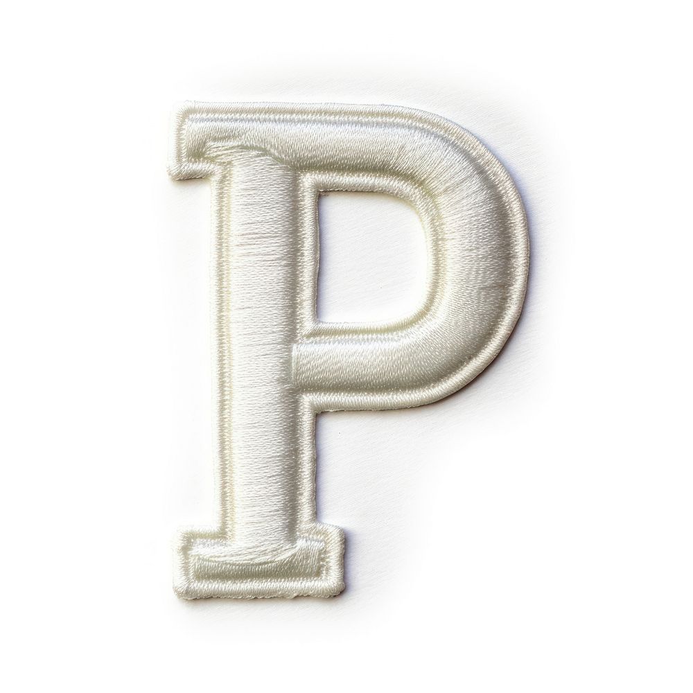 Patch letter P text white background letterbox.