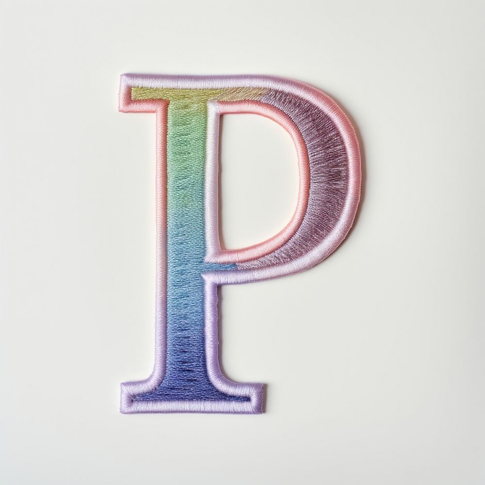 Patch letter P text white background creativity.