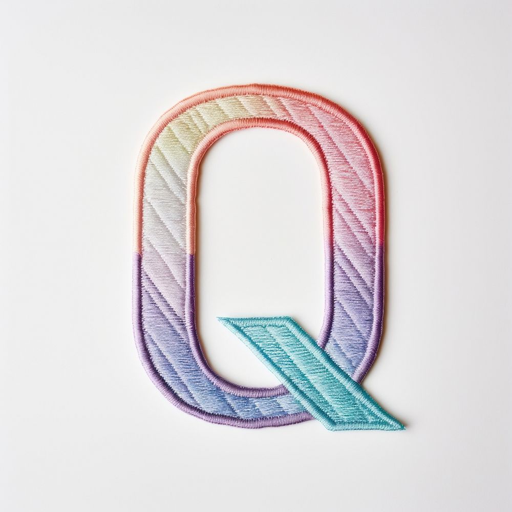 Patch letter Q text white background creativity.