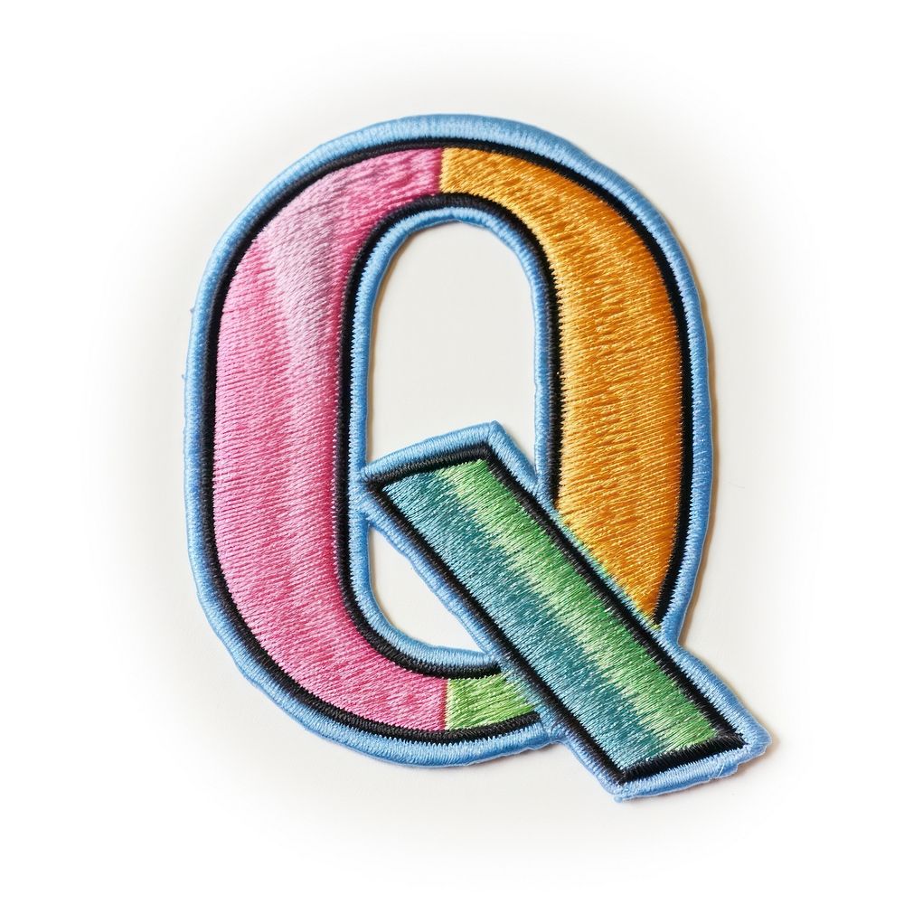 Patch letter Q number text logo.