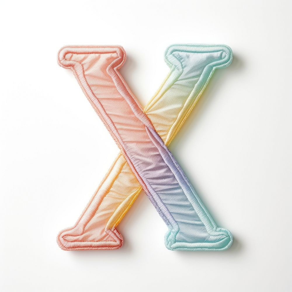 Patch letter X text white background confectionery.