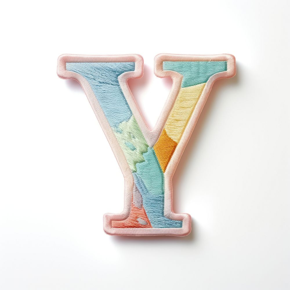 Patch letter Y text white background creativity.