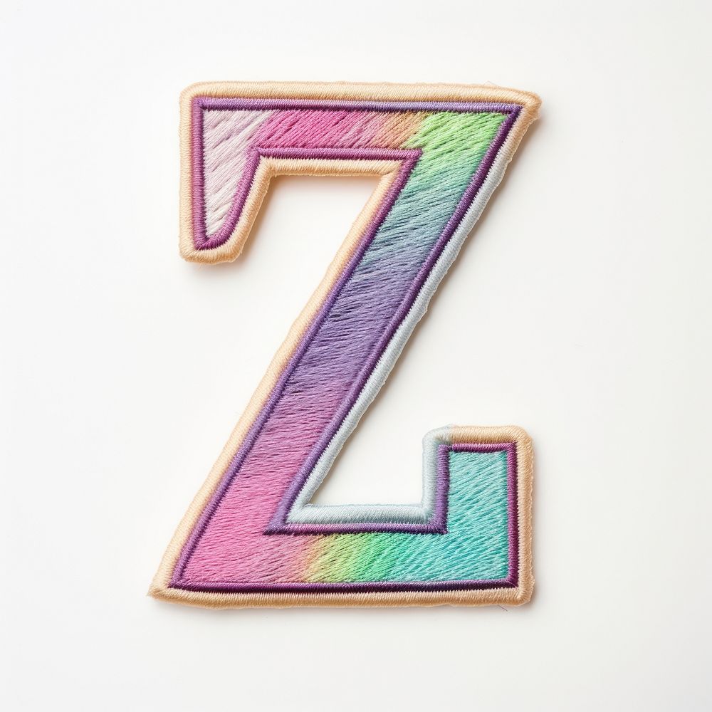 Patch letter Z text white background creativity.