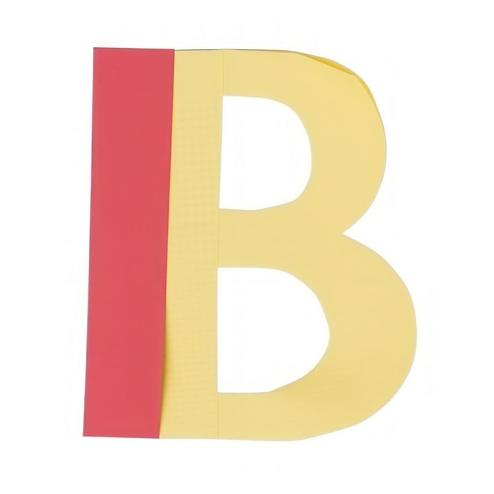 Letter B cut paper text alphabet number.