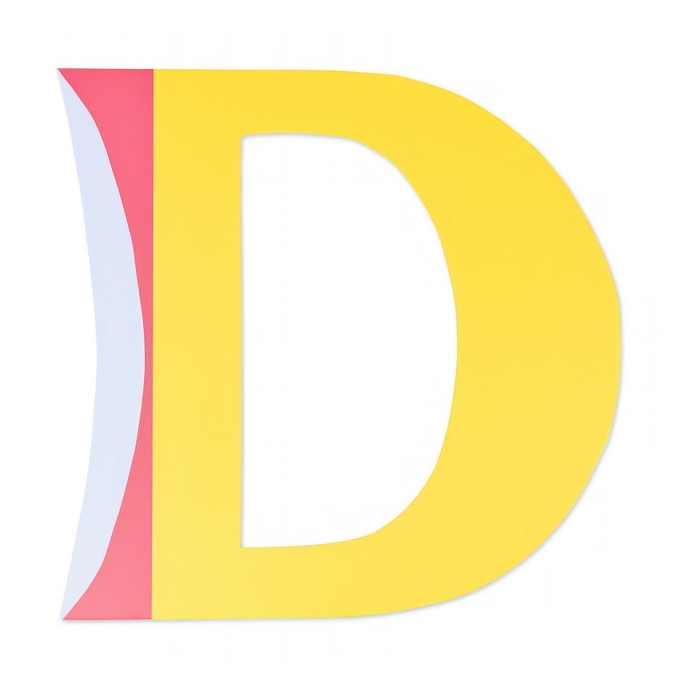Letter D cut paper text number logo.