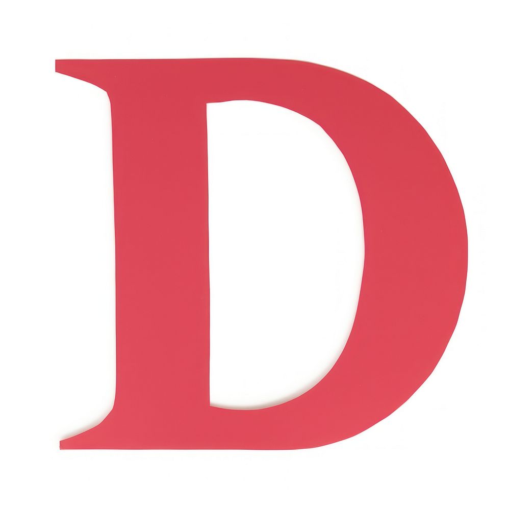 Letter D cut paper number text logo.
