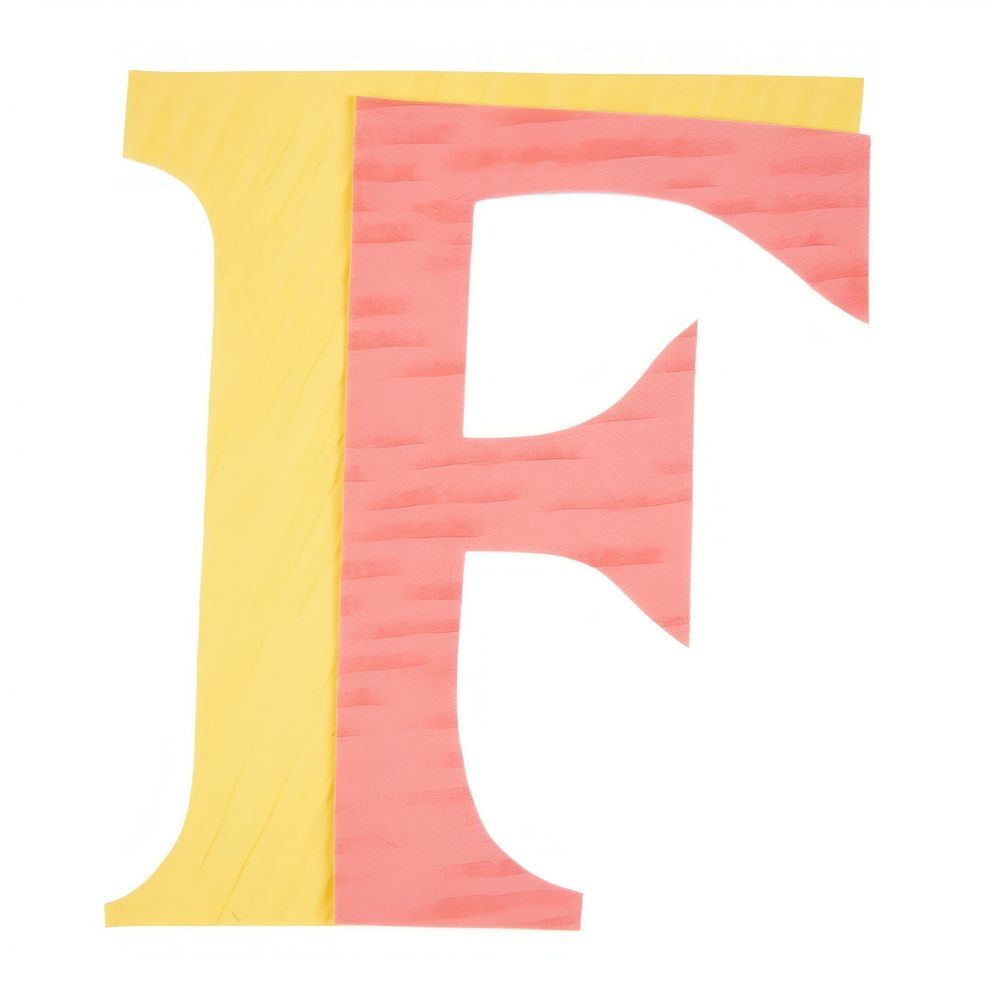Letter F cut paper text symbol number.