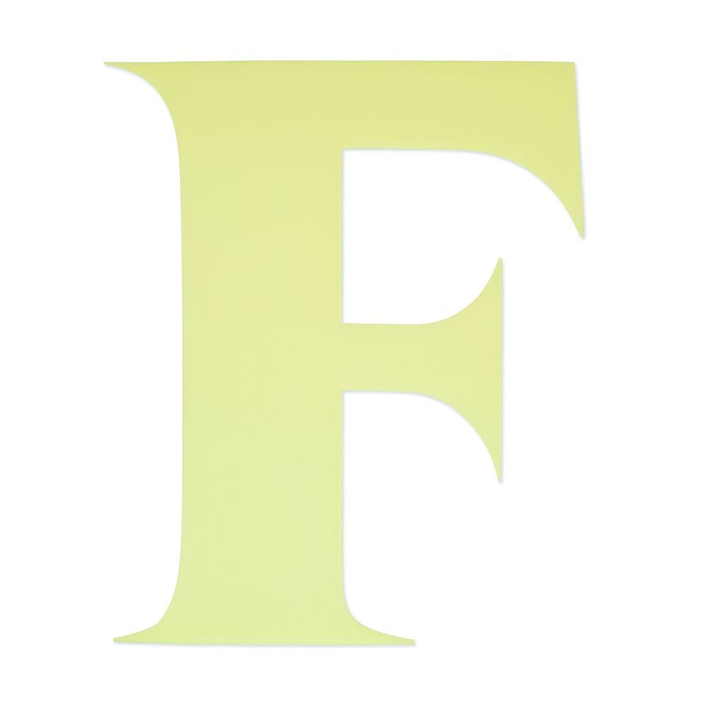 Letter F cut paper number text symbol.