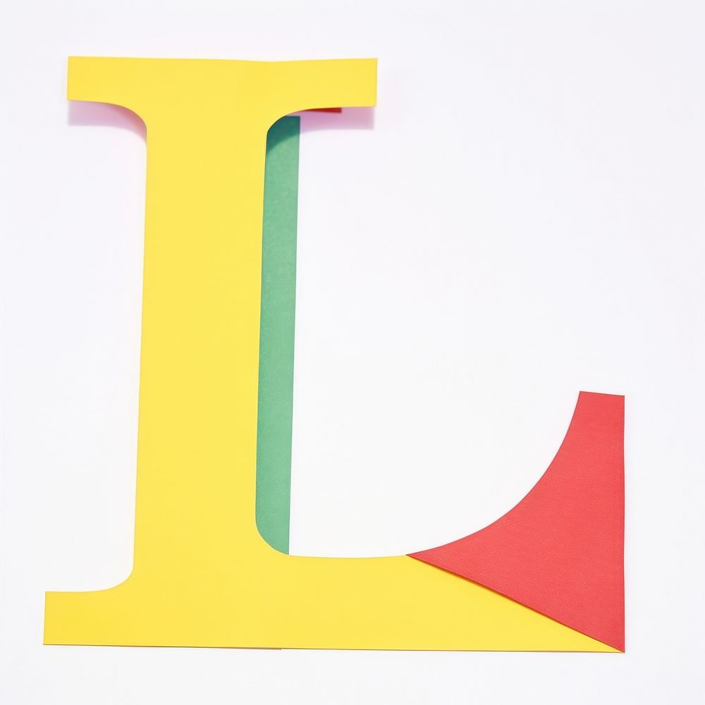 Letter L cut paper text symbol number.