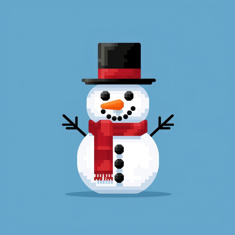 Snowman winter anthropomorphic representation.