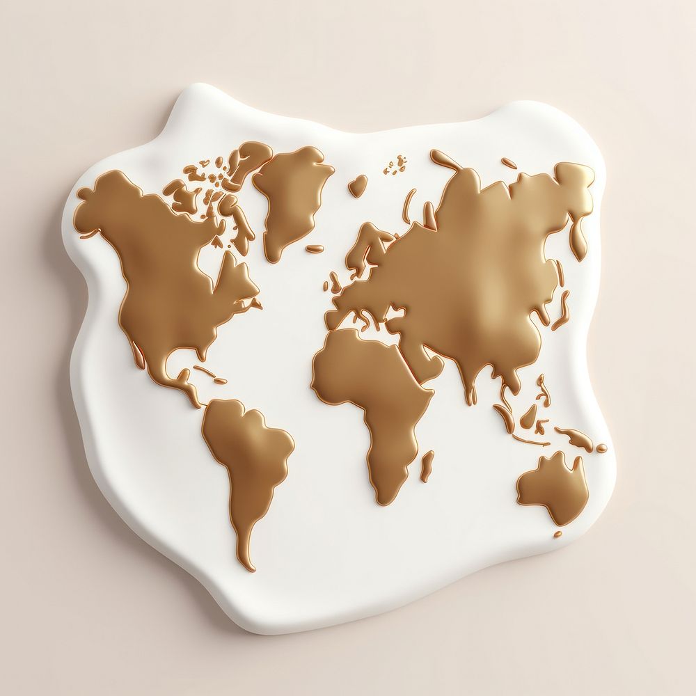 World map confectionery topography porcelain.