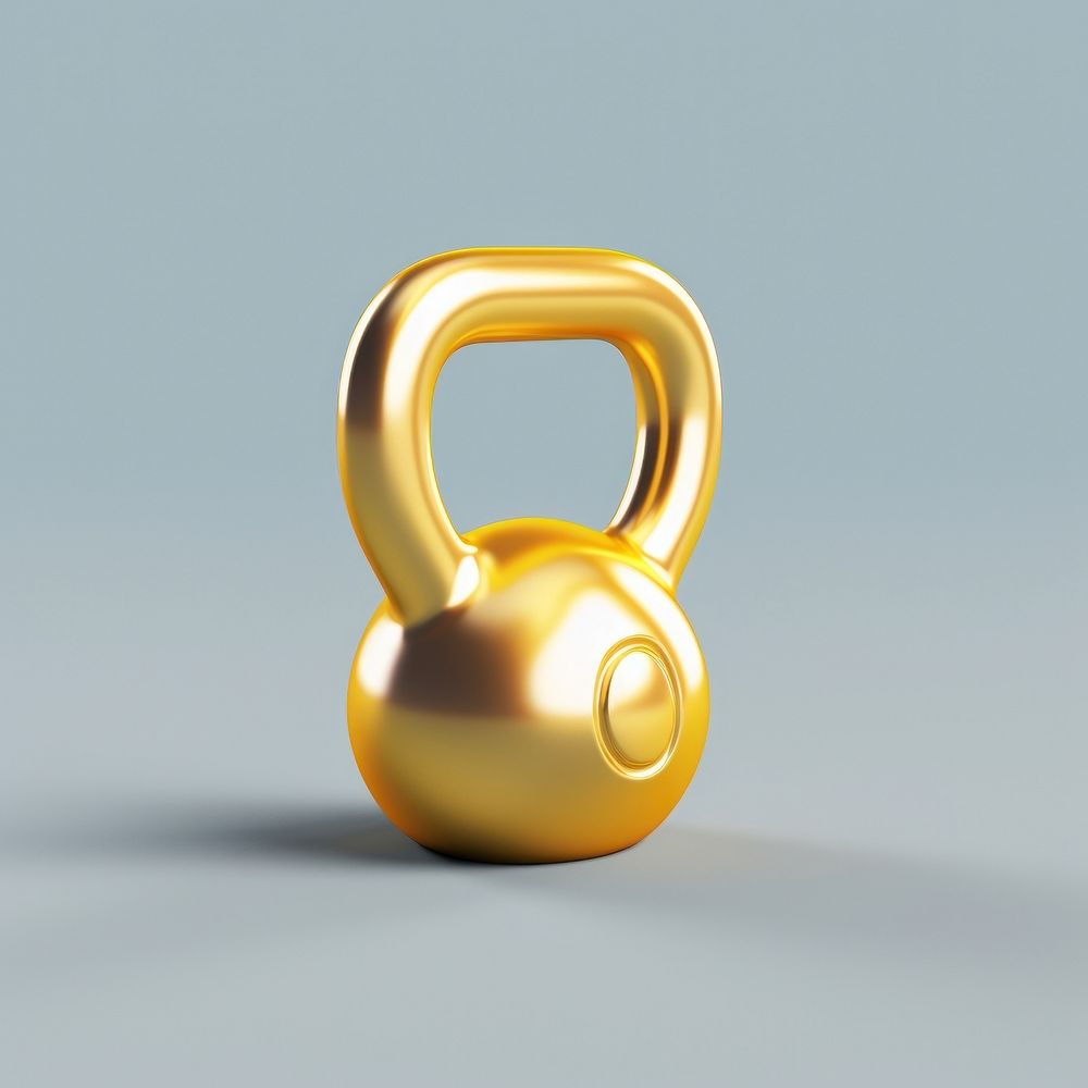 Kettlebell gold exercising strength.