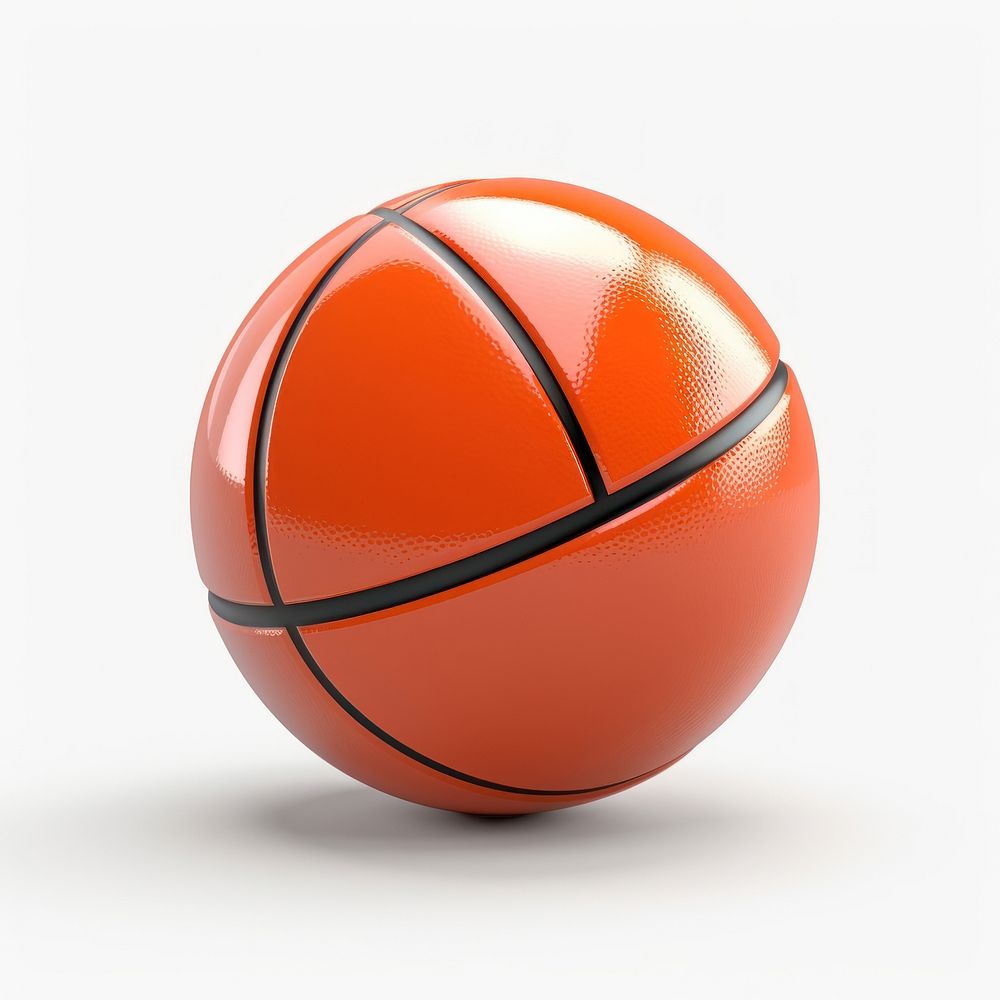 Basketball sphere sports white background.