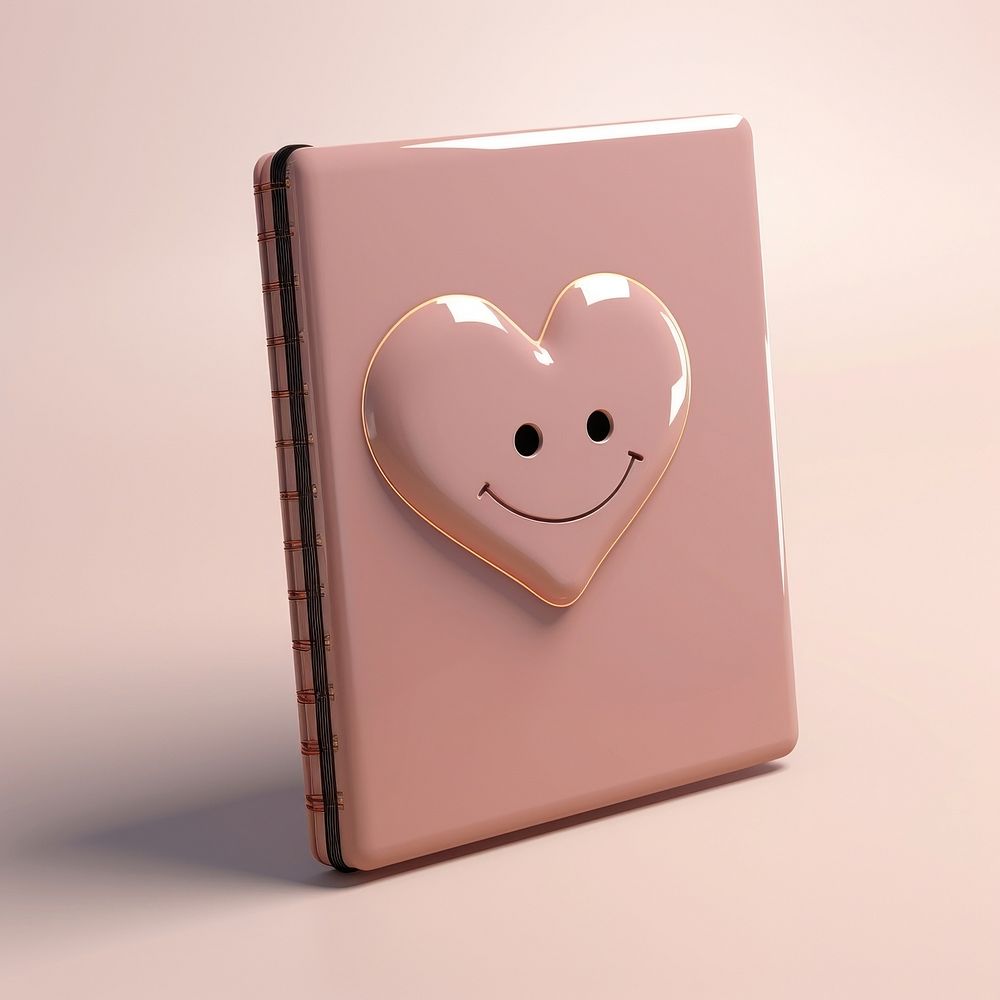 Notebook smiling cartoon symbol.