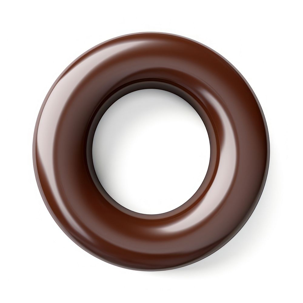 Letter O chocolate brown white background.