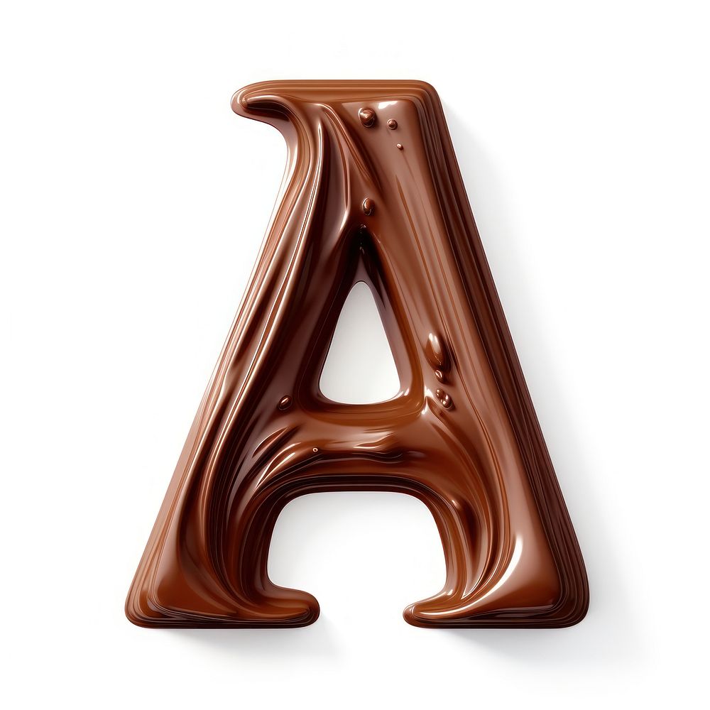 Letter A chocolate dessert brown.