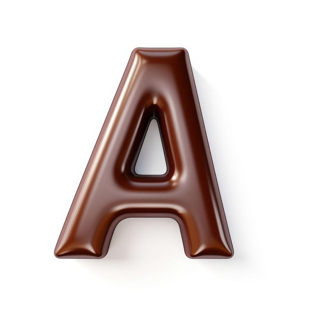 Letter A chocolate dessert brown.